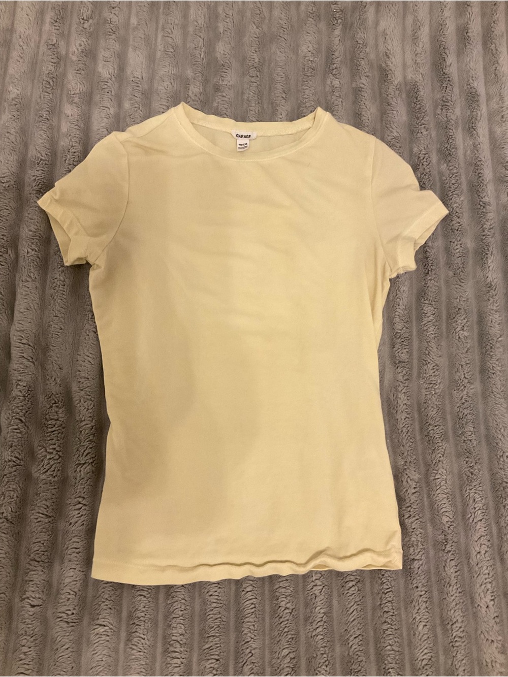 Garage Women's Light Cream Short Sleeve Crewneck Tee